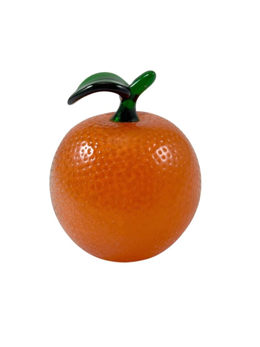 Lenox Art Glass Paperweight Figural Orange Fruit Handcrafted Textured